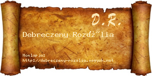 Debreczeny Rozália névjegykártya