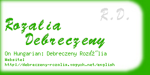 rozalia debreczeny business card